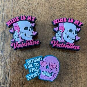 Wine is My Valentine Skull Bogg Bag Charm